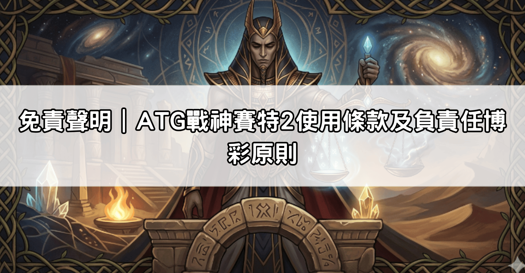 免責聲明｜ATG戰神賽特2使用條款及負責任博彩原則